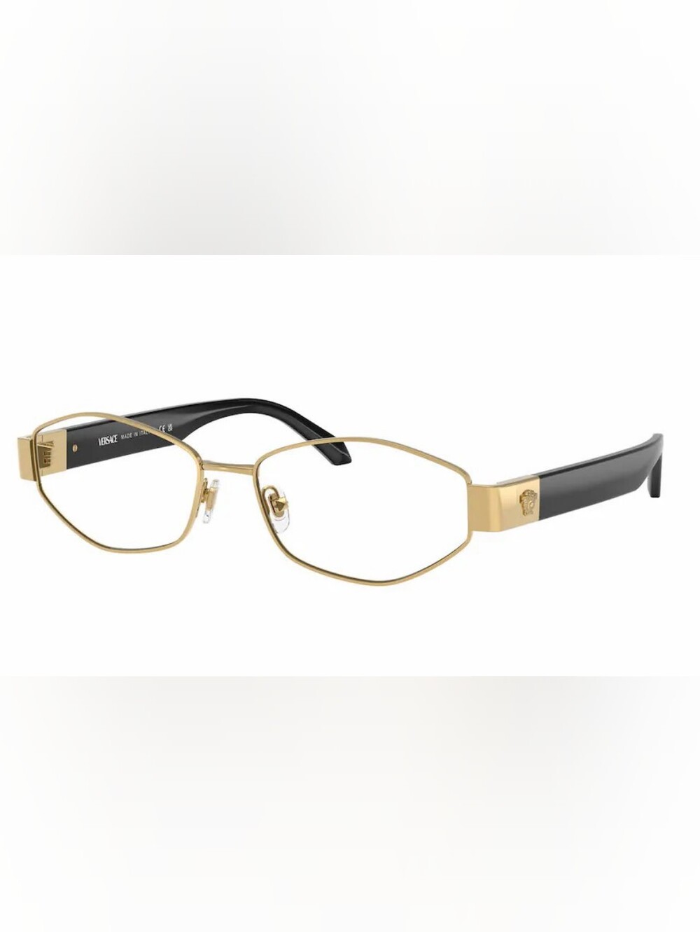 Versace Gold and Black Semi-Rimless Eyeglasses